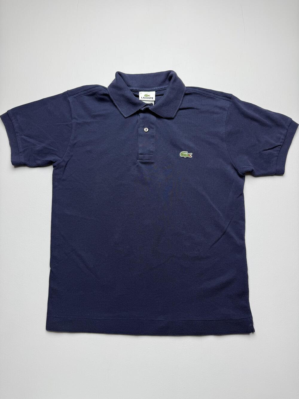 Lacoste Polo Shirt Mens Small Blue Solid Short Sleeve Croc Logo Pique Knit